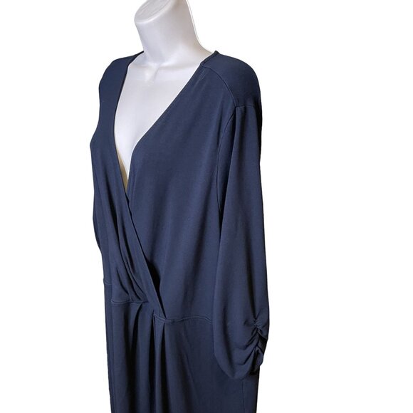Lands End Long Black Dress Wrap Front Plus Size 3x u - Picture 5 of 8